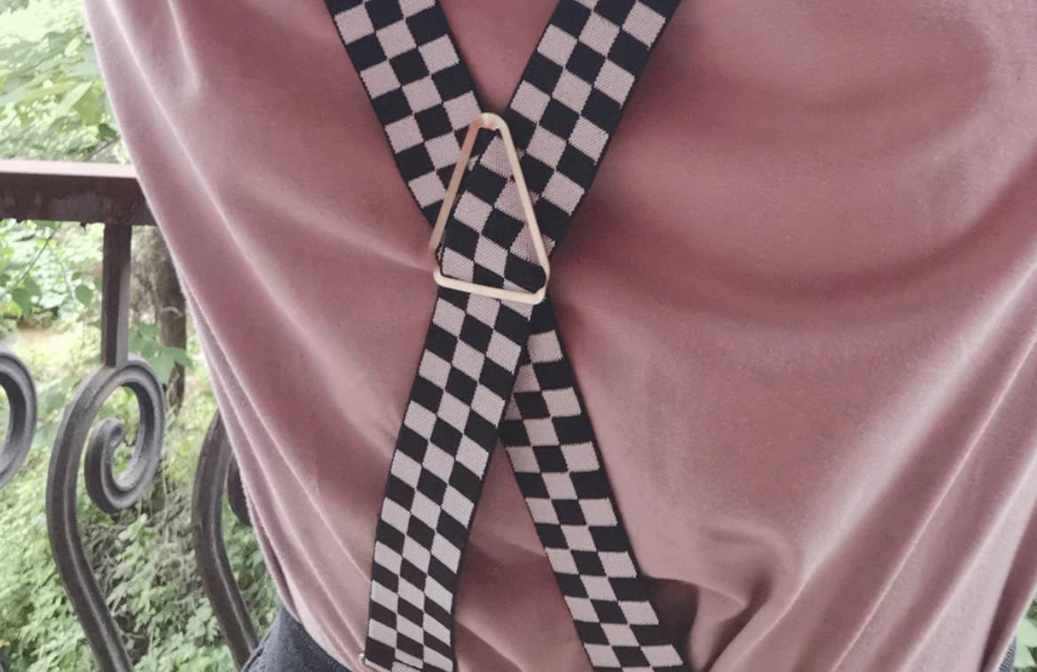 Black & White Checkered Unisex Suspenders