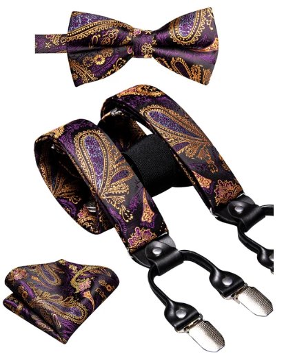 Purple Majesty Unisex Suspender Set - HAUTEBUTCH