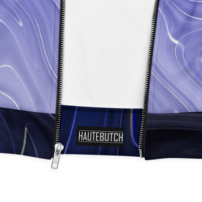 HauteButch Blue Abstract Unisex Bomber Jacket - HAUTEBUTCH