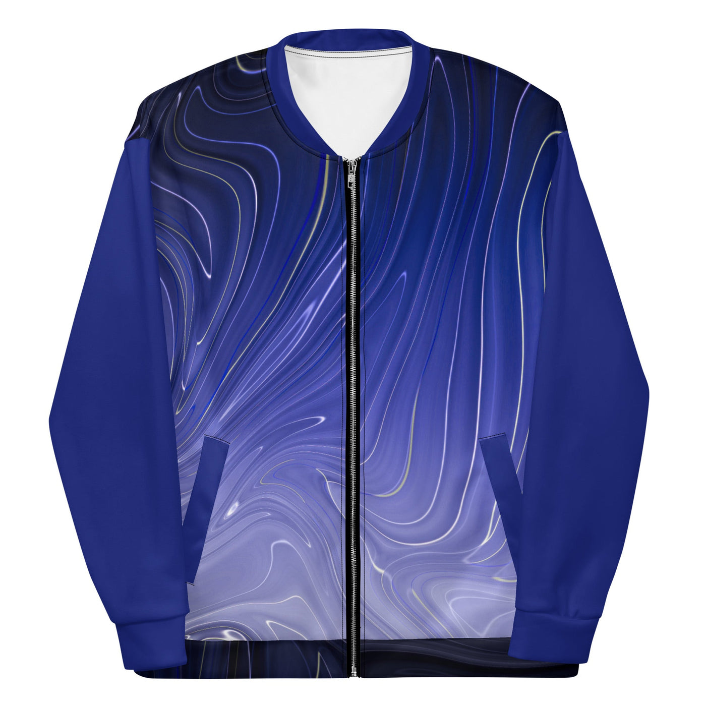 HauteButch Blue Abstract Unisex Bomber Jacket - HAUTEBUTCH