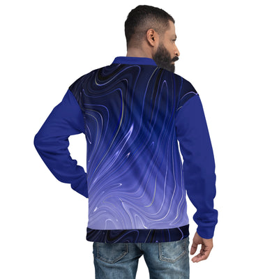 HauteButch Blue Abstract Unisex Bomber Jacket - HAUTEBUTCH