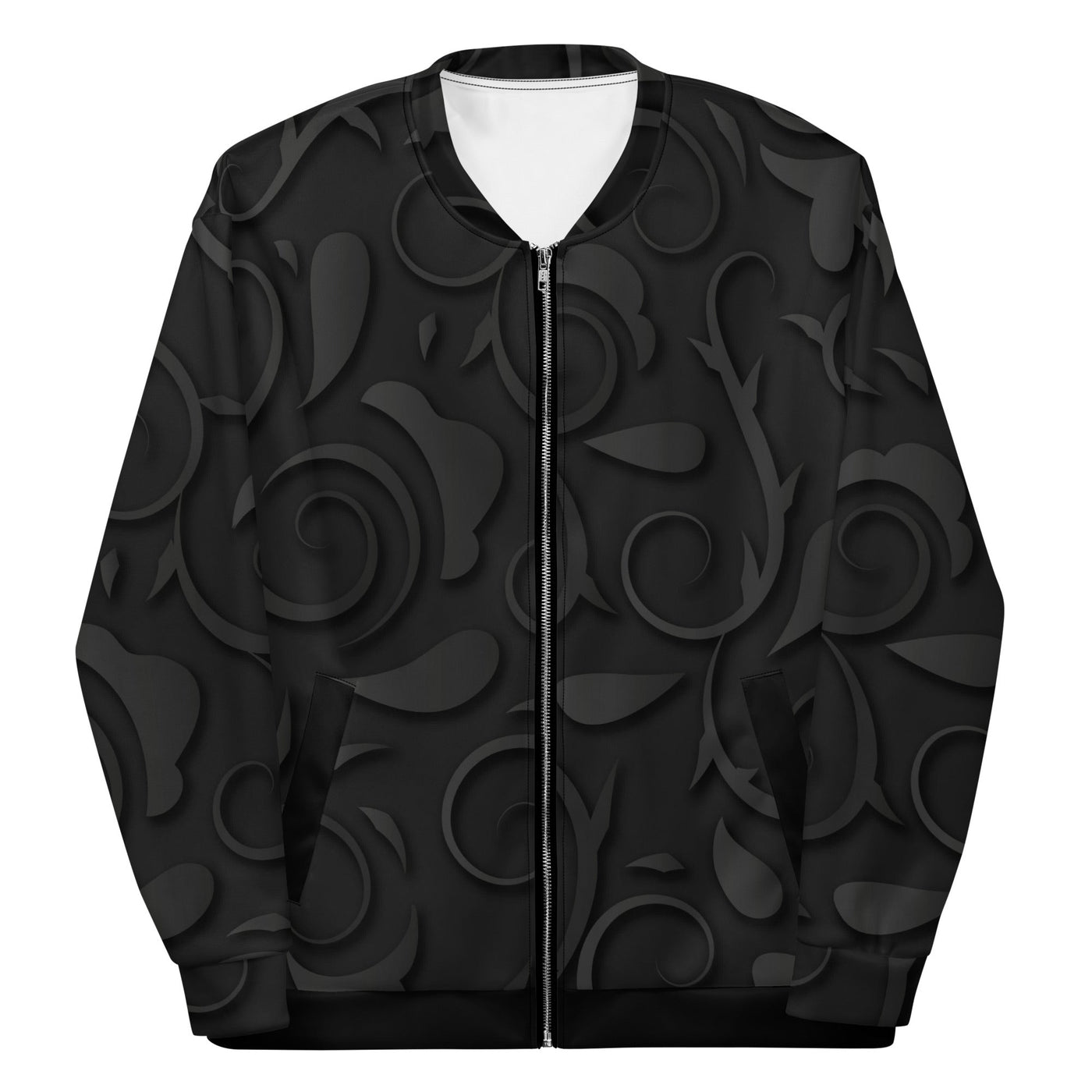 HauteButch Midnight Floral Unisex Bomber Jacket - HAUTEBUTCH