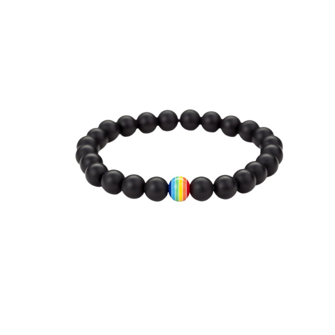 Black Bead Pride Bracelet - HAUTEBUTCH - Accessorize, lgbt, LGBTQ, nosizechart, pride, spo-default, spo-enabled, tomboy accessories, tomboy acessories, tomboy style, tomboys, TomboyStyle