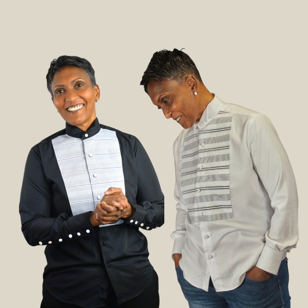 Embassy White and Black Tux Shirts - HAUTEBUTCH - Butch wedding attire, Button Ups Downs & Tux Shirts, Holiday attire, spo-default, spo-enabled, spo-notify-me-disabled, The IT List
