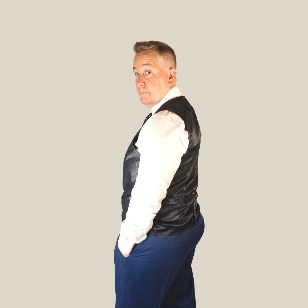 General Jane Vest - HAUTEBUTCH - androgynous interview attire, Butch Fashions, Butch wedding, Dapper Butch, interview attire, Lesbian wedding, spo-default, spo-enabled, spo-notify-me-disabled, Tailored Vests, Tomboy Style Bow Ties, vest, waistcoat, wedding attire